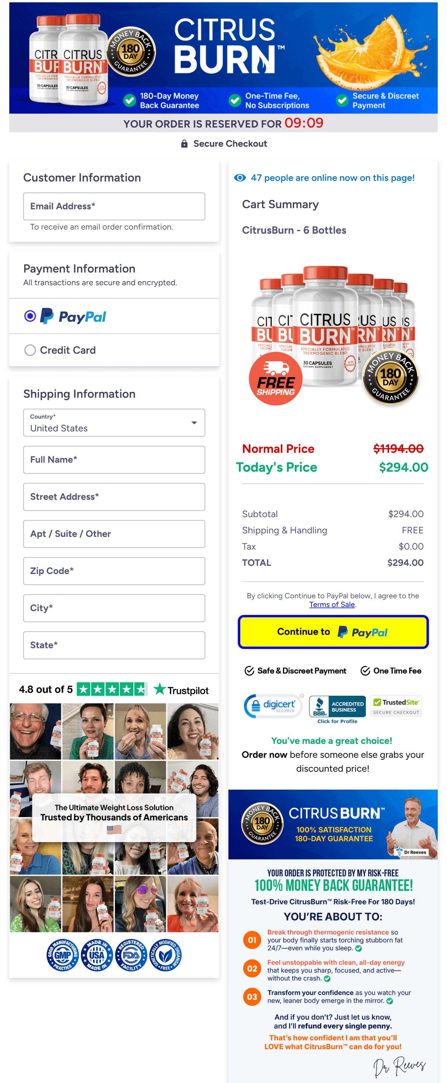 Citrus Burn Secure checkout